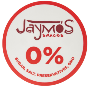 Jaymo's Sauces contains 0% sugar, salt, preservatives, and GMO